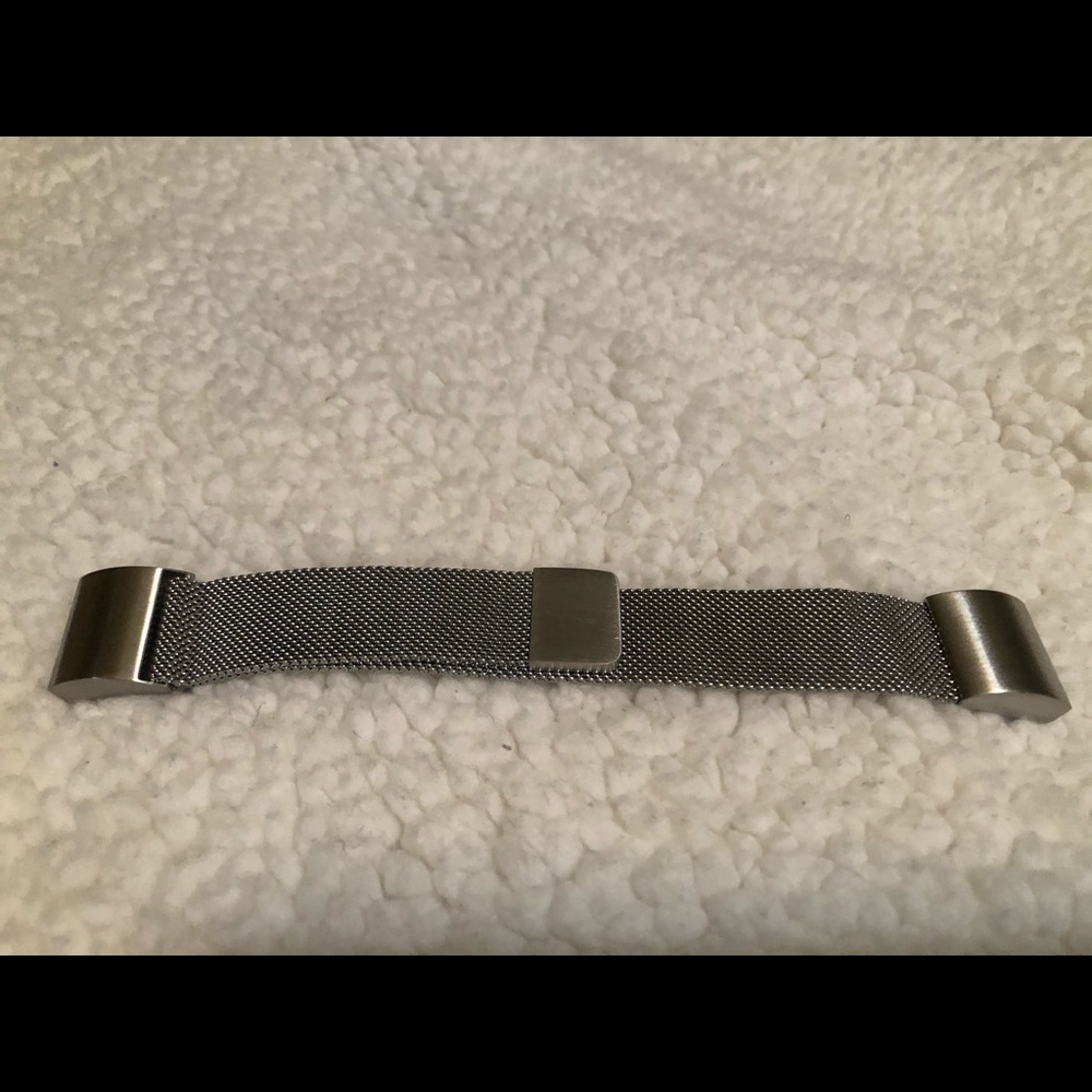 Brand new FitBit Charge 2 band, silver, metal.